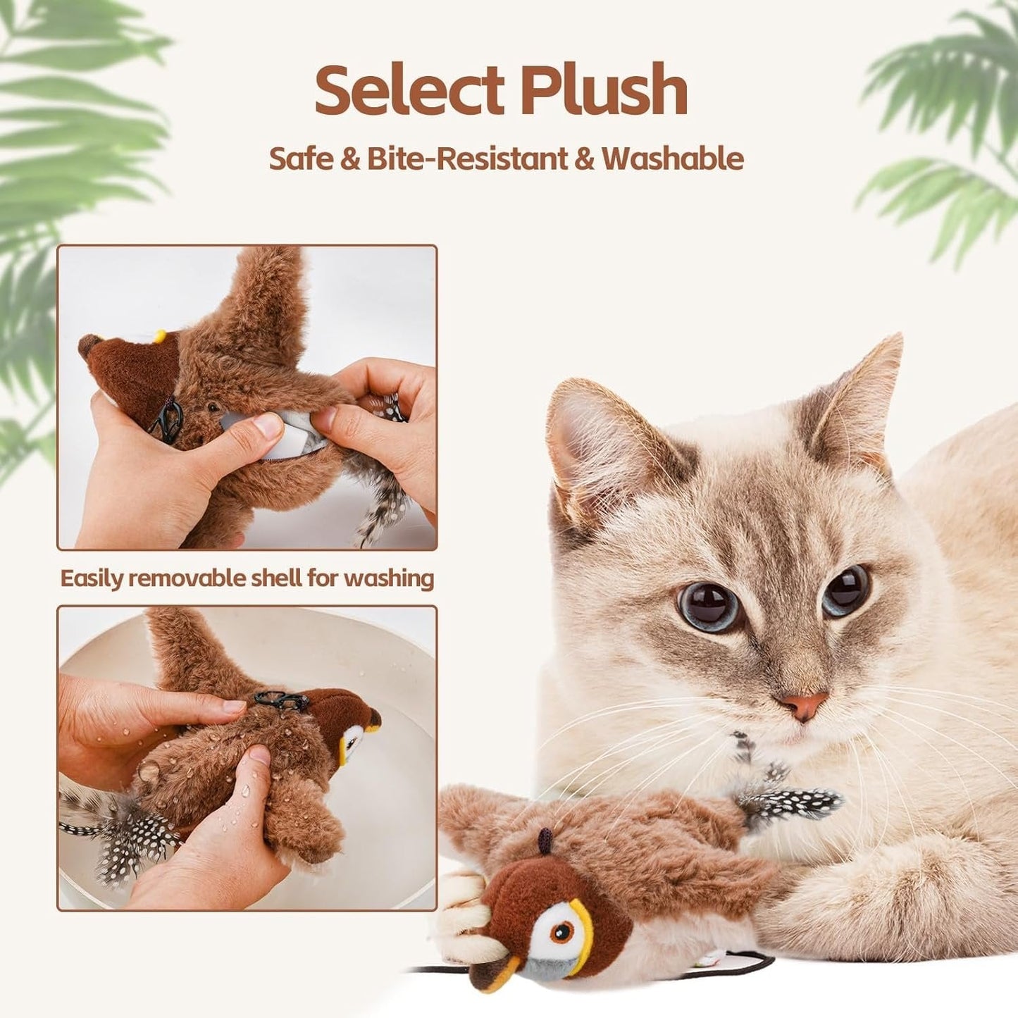 Engaging Plush Cat Playmate with Motion-Activated Sounds and Rechargeable Battery