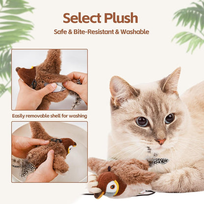 Engaging Plush Cat Playmate with Motion-Activated Sounds and Rechargeable Battery