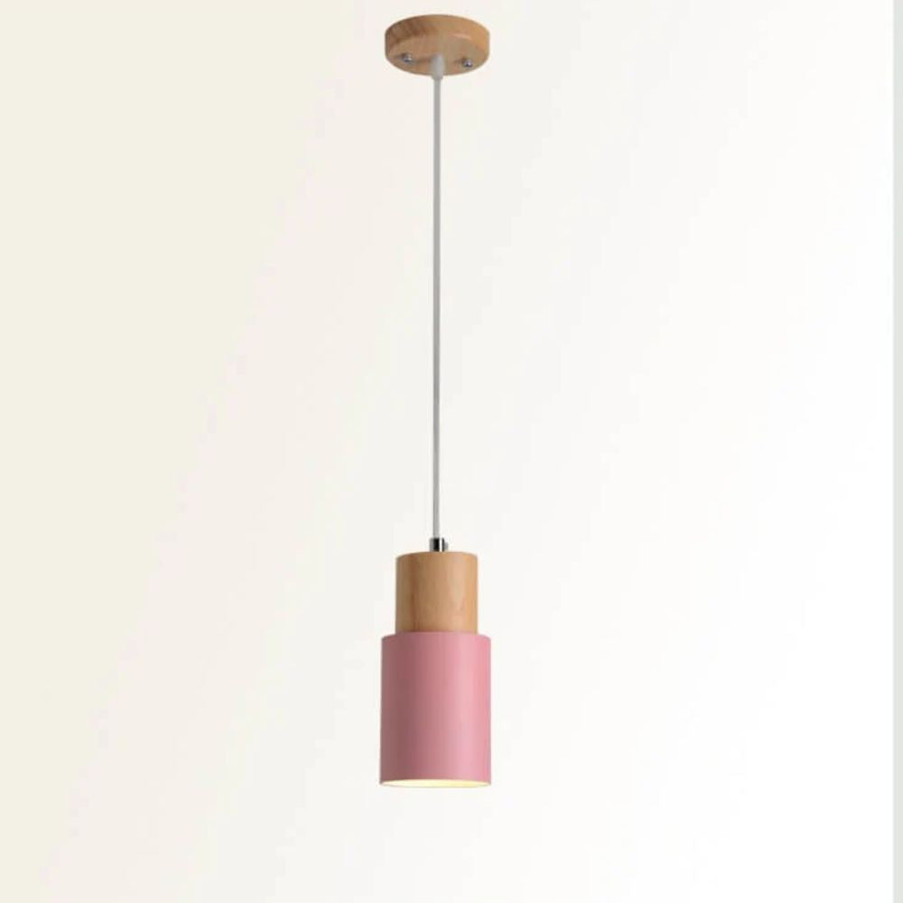 Stylish Wood and Metal Hanging Light Fixture