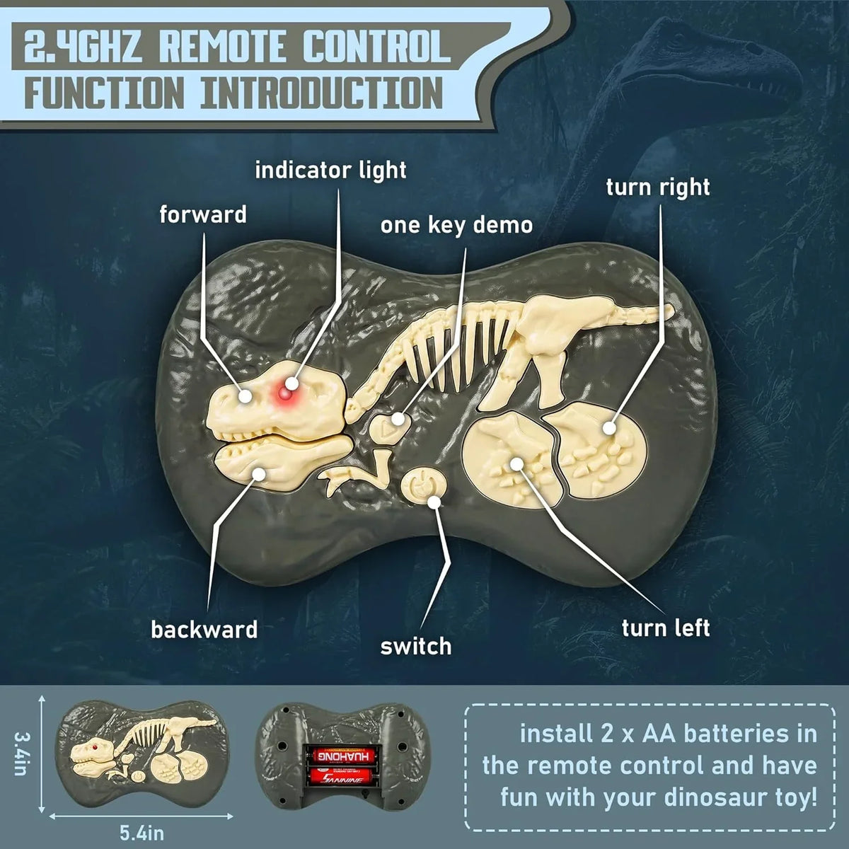 Remote-Controlled Dino Adventure Toy with Sounds & Lights