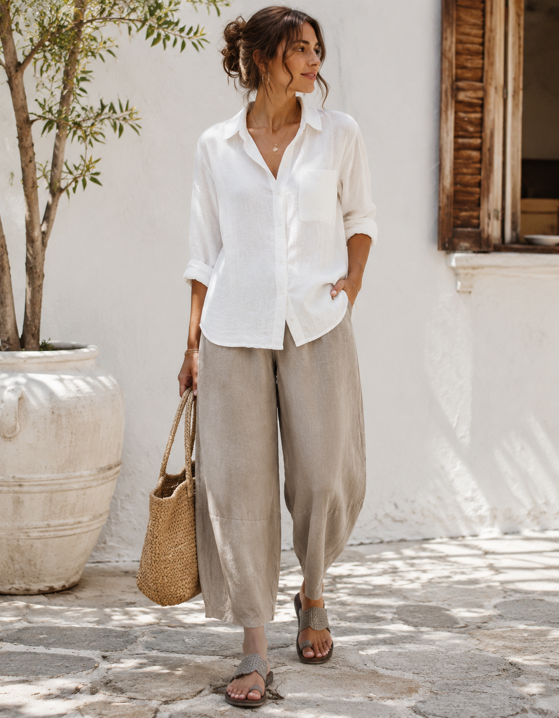 Lightweight Casual Summer Trousers for Women - Linen Leisure Pants, S-5XL, 4 Colors
