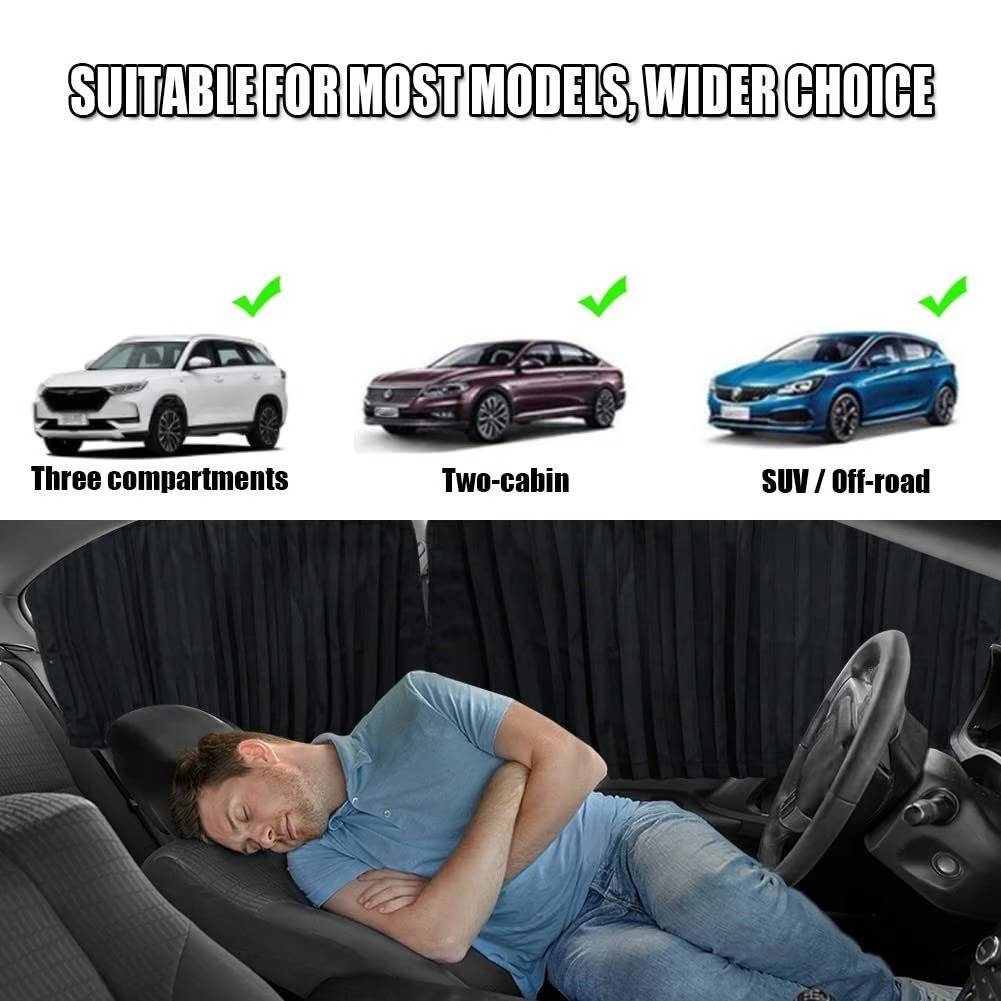 Easy-Install Car Window Shades with UV Defense and Sliding Mechanism