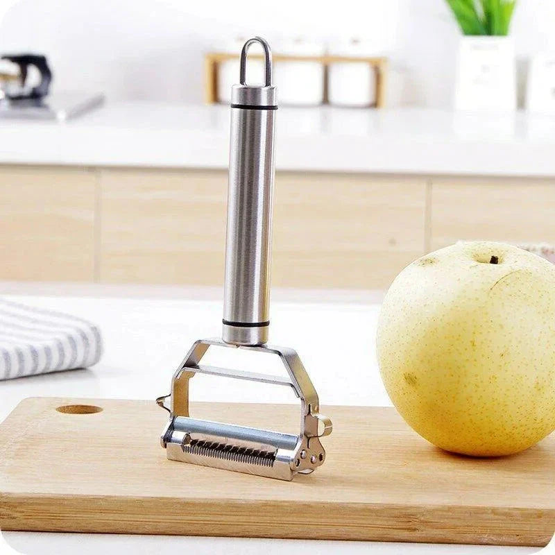 Vegetable Peeler in Stainless Steel with Julienne Blade and Dual Function