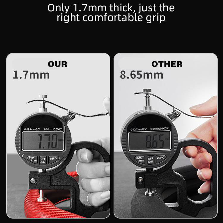 Non-Slip Carbon Fiber Steering Wheel Cover in Black and Red, 1.7mm Fit