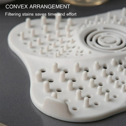 Hair Catcher for Shower Drain with Suction Cups and Central Handle