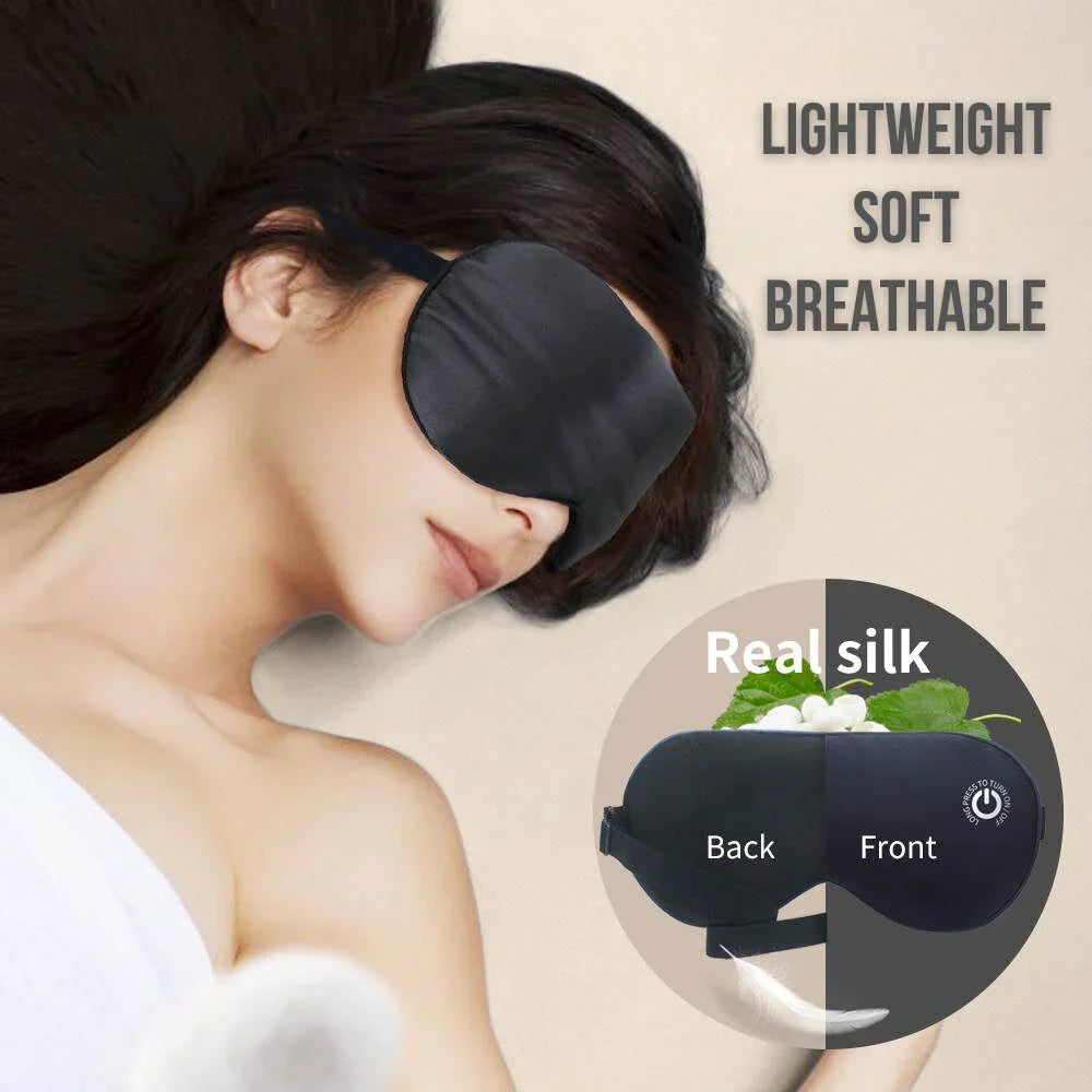 Rechargeable Heated Eye Mask with Vibration and Silk Cover