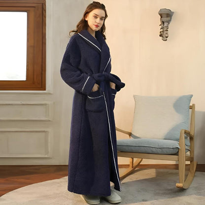 Pocketed Bathrobe with Tie Closure