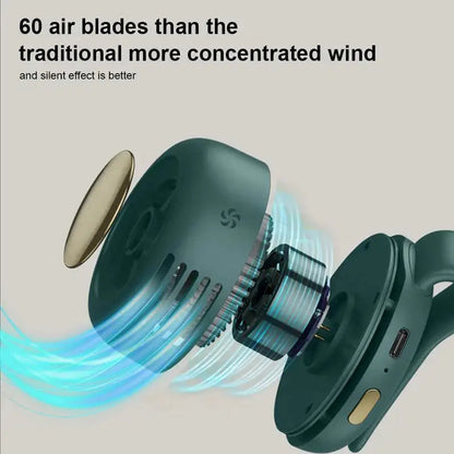 Portable Bladeless Fan with Neck Strap and 23-Hour Battery Life