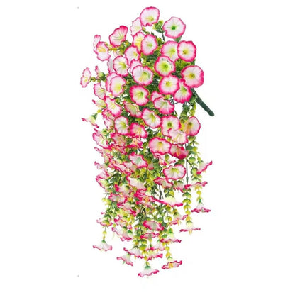 Artificial Morning Glory Vine Garland - 75cm UV Resistant Hanging Decor for Weddings, Patios, Balconies, and Fences