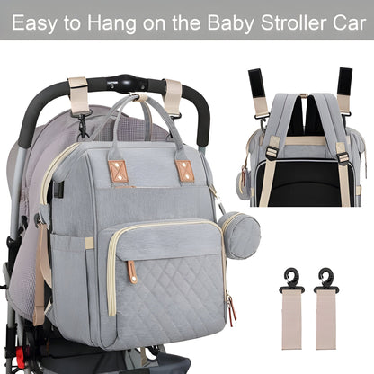 Versatile Baby Travel Bag with Foldable Crib and Bug Net