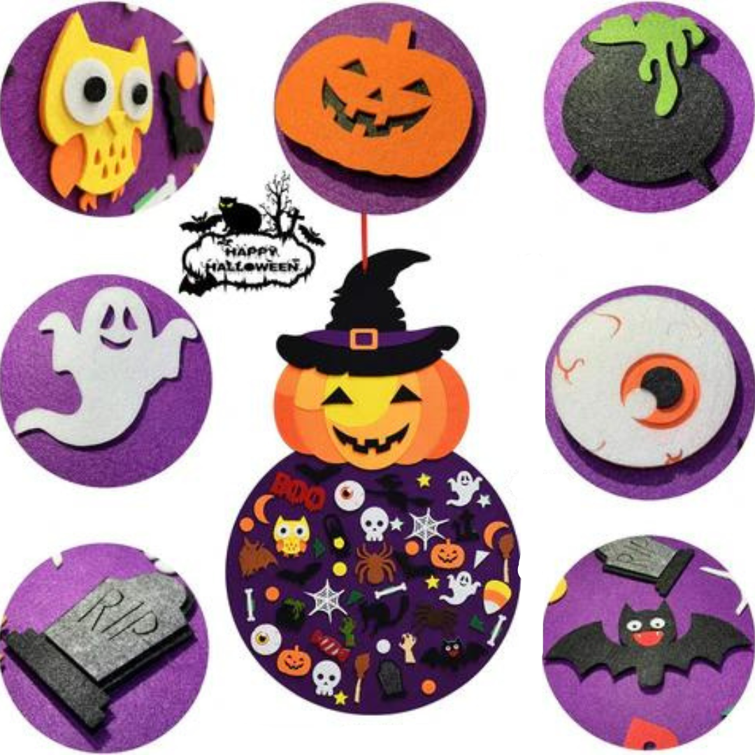 Interactive Halloween Felt Display Board with 50+ Fun Pieces