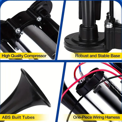 High-Volume Dual Air Horn with Automatic Refilling System for 12V Vehicles