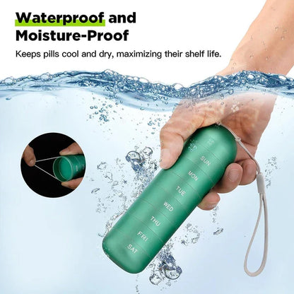 Waterproof Aluminum Pill Organizer with Silicone Seals for Weekly Use