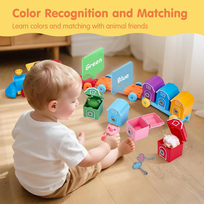 Colorful Animal Train Set for Learning and Fun
