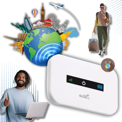 Travel-Ready WiFi Hub with 8-Hour Battery Life and Global Connectivity