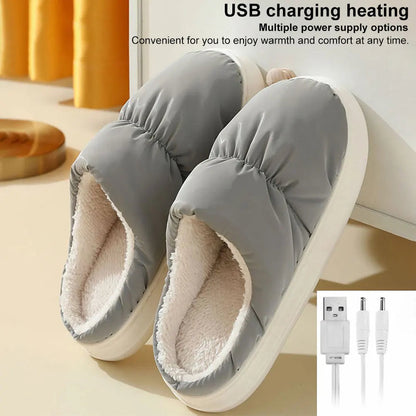 Electric Heated Slippers for Adults, Plush Lined Foot Warmers, One Size
