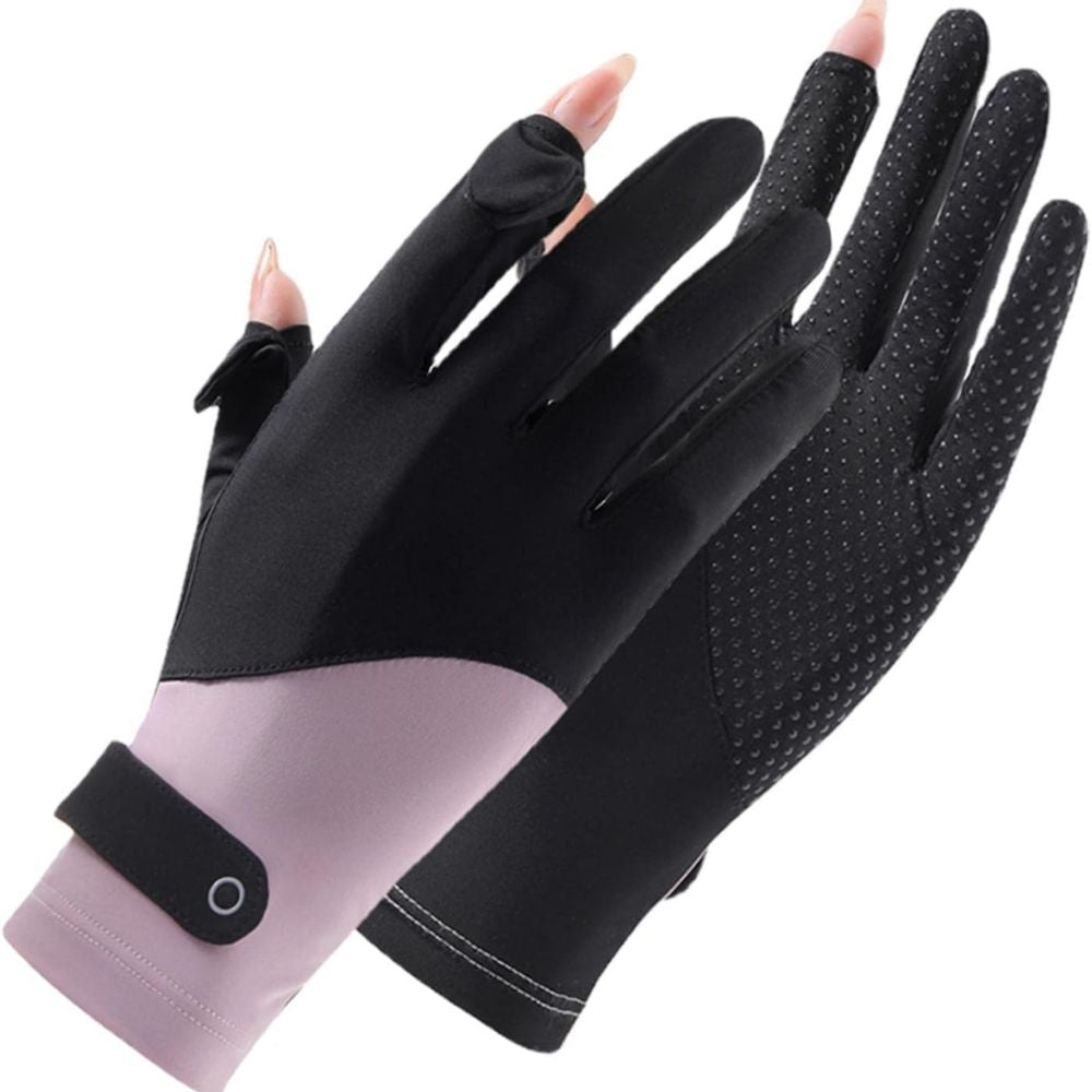 Breathable Ice Silk Driving Gloves for Women - UV Sun Protection, Touchscreen, Anti-Slip