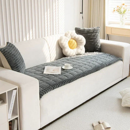 Protective Sofa Shield with Non-Slip Backing & Washable Fabric