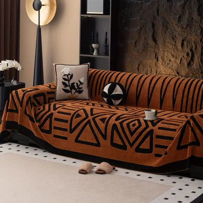 Sofa Slipcover featuring Maze Design in Knit Fabric
