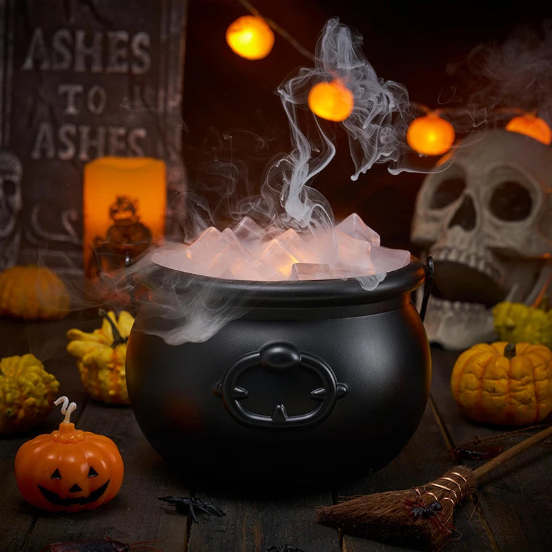 Halloween Candy Bowl in Witch Cauldron Design – Plastic Treat Bucket, 10.6 x 7.6 x 5.3 in
