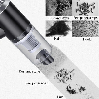 Compact Cordless Vacuum Cleaner with Dual Attachments and LED Light