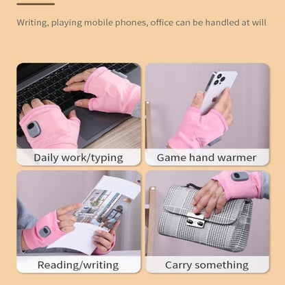 Electric Hand Warmer Fingerless Gloves – USB Rechargeable, 3 Heat Levels, 1800mAh Battery for Winter Use