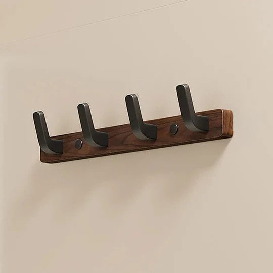 Sleek Wall-Mounted Coat Rack in Wood and Steel