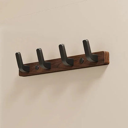 Sleek Wall-Mounted Coat Rack in Wood and Steel
