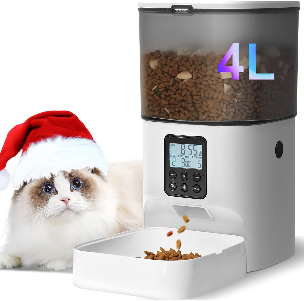 Automatic Pet Feeder with RFID for Cats and Dogs | Timed 4L Capacity