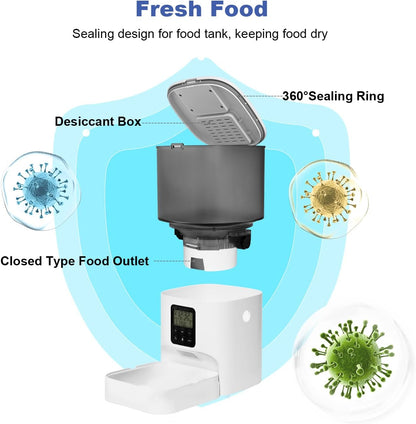 Automatic Pet Feeder with RFID for Cats and Dogs | Timed 4L Capacity