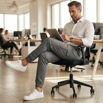 Flexible Fit Cargo Jeans with Six Functional Pockets