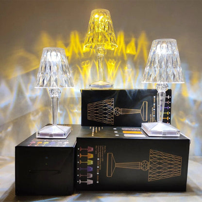 Sophisticated LED Table Lamp with Diamond-Inspired Glow