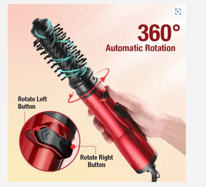 Versatile Hot Air Styler with Dual Brush Heads and Adjustable Heat