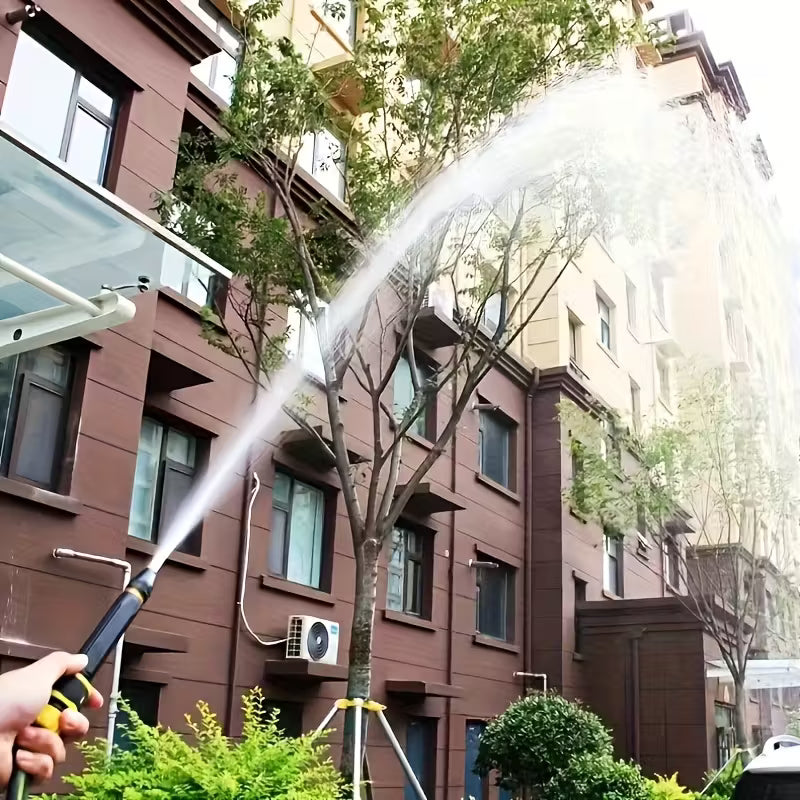 Versatile Garden Hose Nozzle with Locking Trigger and Extendable Reach