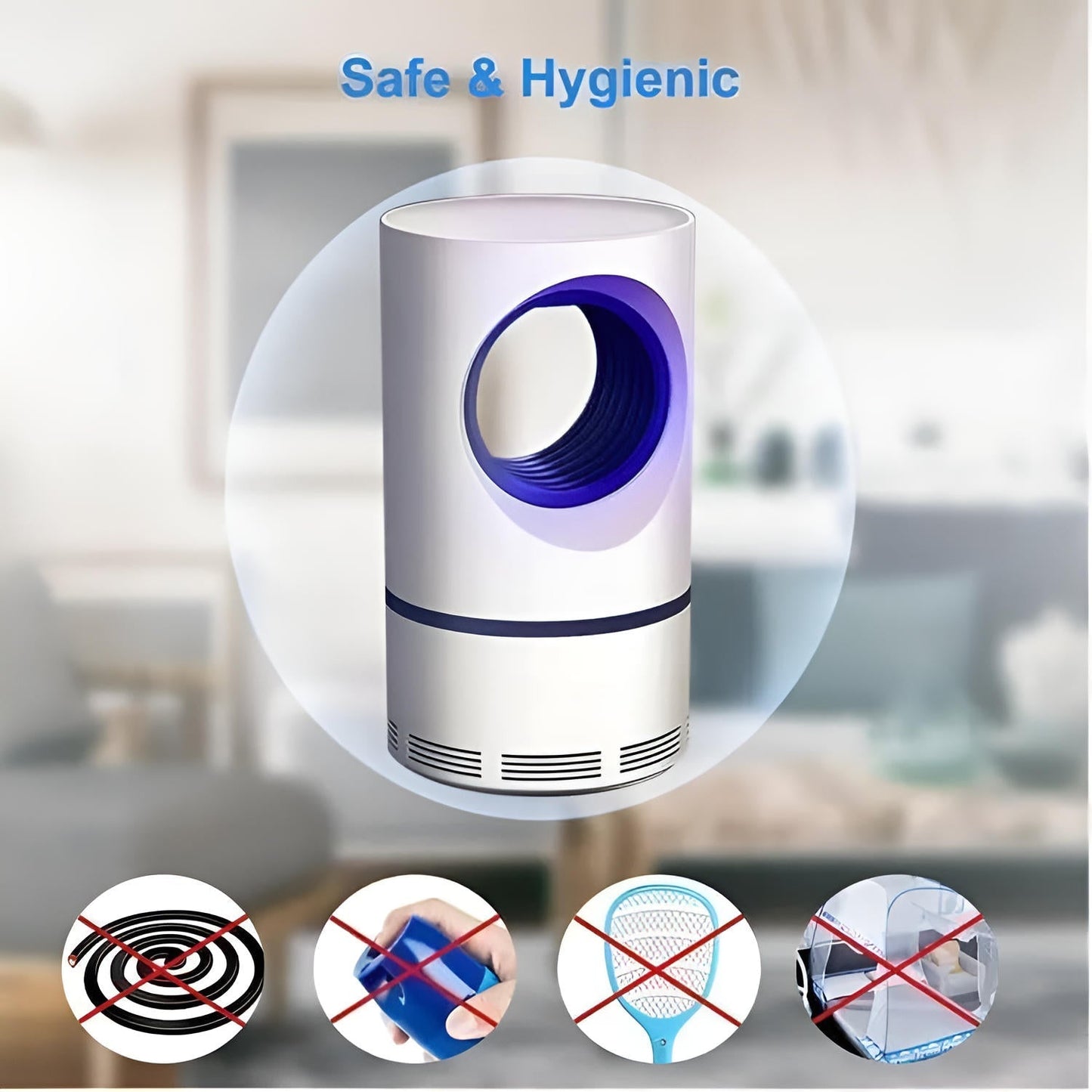 Indoor and Outdoor UV Insect Trap – USB Mosquito Killer with Vortex Fan