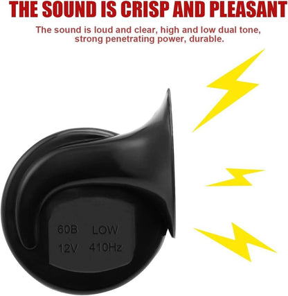 High-Impact Dual Sound Car Horn with Universal Fit and Wiring Kit, 12V Weatherproof