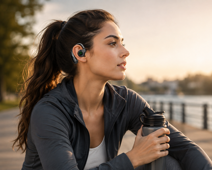 Wireless Air Conduction Earbuds with Mic, Bluetooth 5.4, 20-Hour Battery