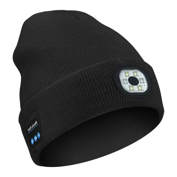 Smart Beanie with LED Light and Wireless Audio System