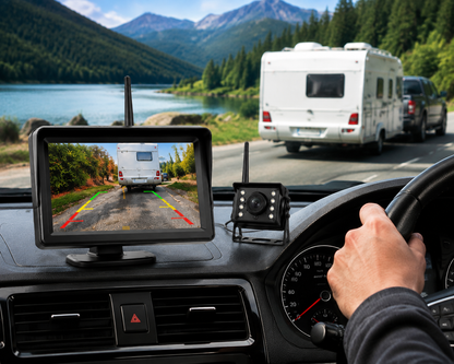4.3 Inch Backup Monitor with Wireless Reverse Camera for Vehicles, 170° Lens, IP68