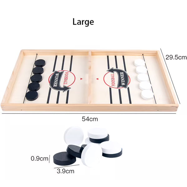 Engaging Two-Player Wooden Target Puck Game with 10 Pucks