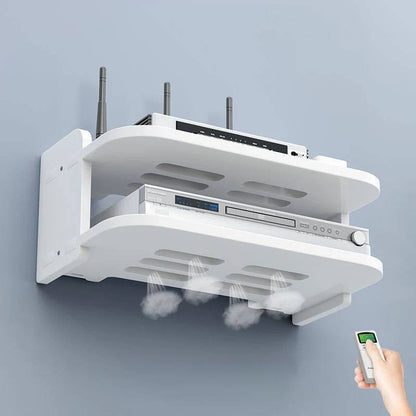 Floating Wall-Mounted Shelf for WiFi Router, Modem, and Cable Storage