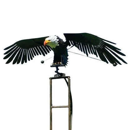 Bird Sculpture with Metal Design, Bearing-Driven Wings, and Weighted Stability