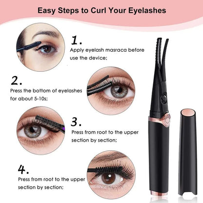 QuickCurl Pro: Rechargeable Heated Eyelash Curler with 3 Settings