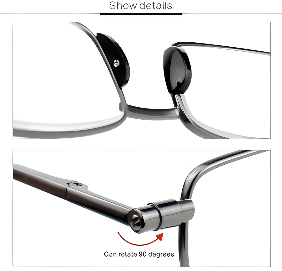 Compact Folding Reading Glasses with Durable Stainless Steel Frame