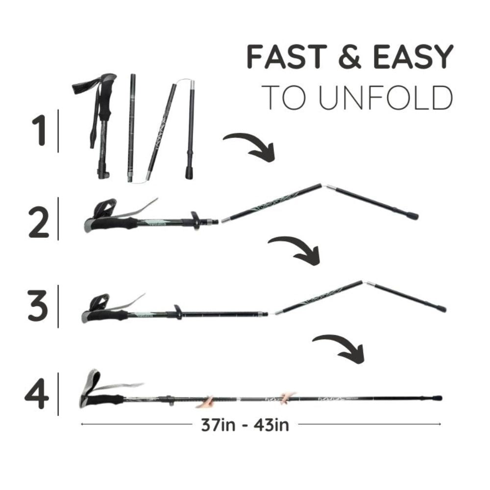 Compact Hiking Pole with Durable Steel Shaft and Slip-Resistant Handle