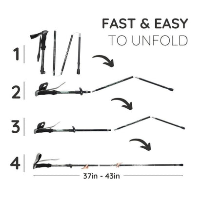 Compact Hiking Pole with Durable Steel Shaft and Slip-Resistant Handle