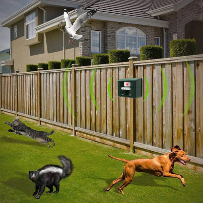 Solar-Powered Ultrasonic Bird Deterrent with Motion Sensors and Flashing Lights