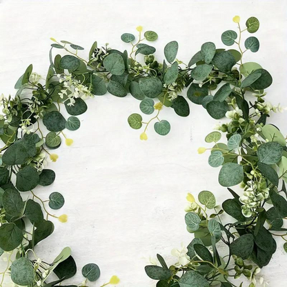 Elegant Eucalyptus-Inspired Garland with Bendable Stems, 70.8 Inches
