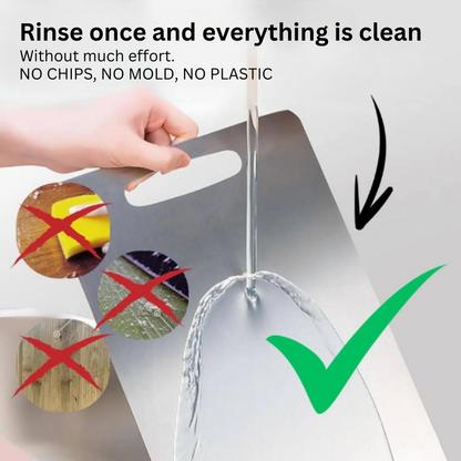 Antibacterial Titanium Kitchen Board with Safety Edges