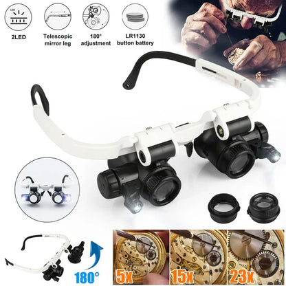 Versatile LED Magnifying Headset with Adjustable Lenses